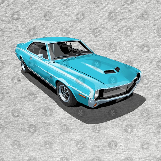 AMC Javelin in Big Bad Blue by candcretro